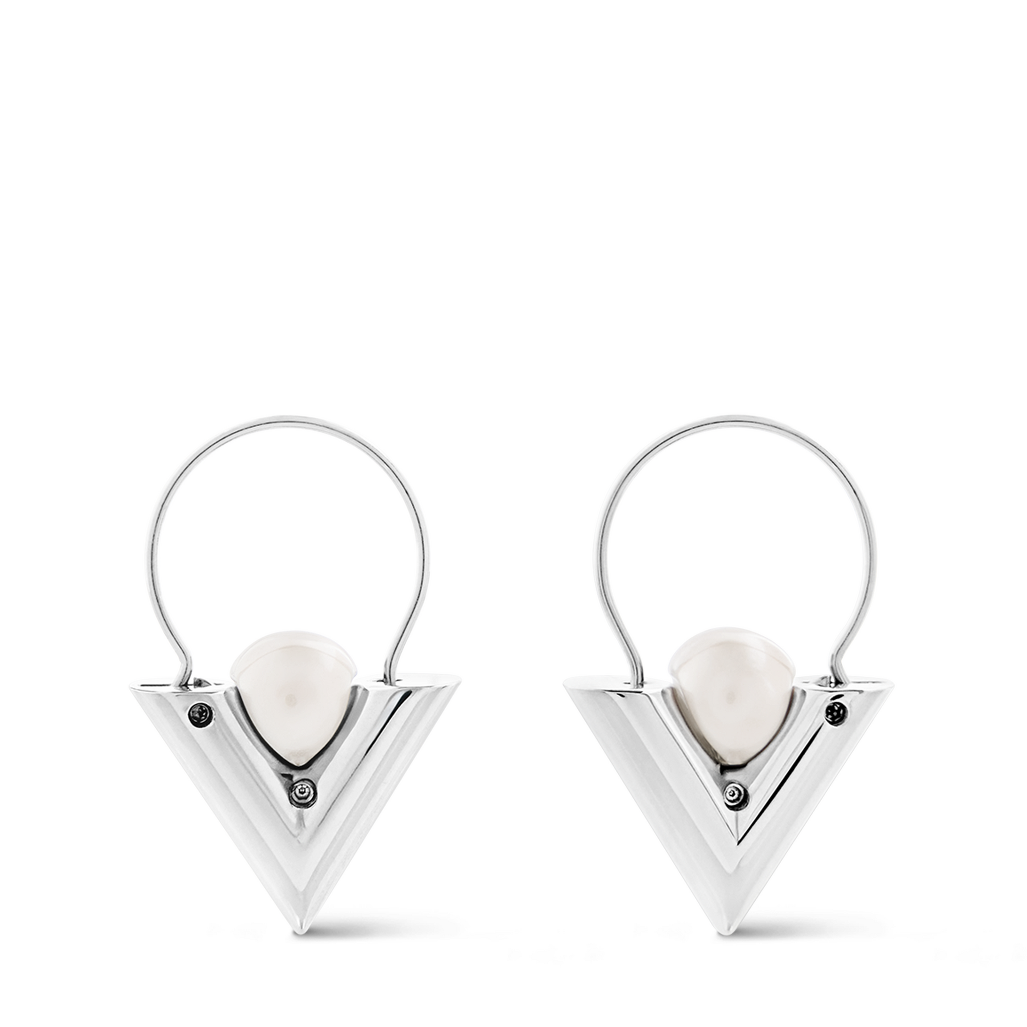 V For Vuitton Pearl And  Metal Earrings . in Women