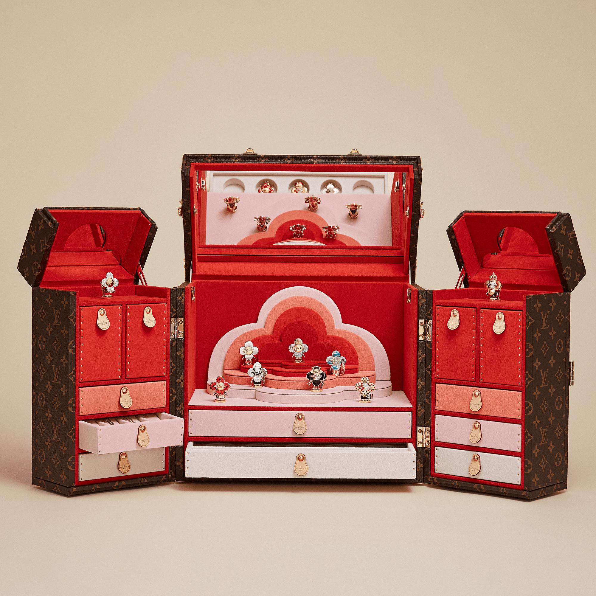 Vivienne Monogram Pendant, Pink Gold, Mother-Of-Pearl, Wood & Diamonds  in Jewellery