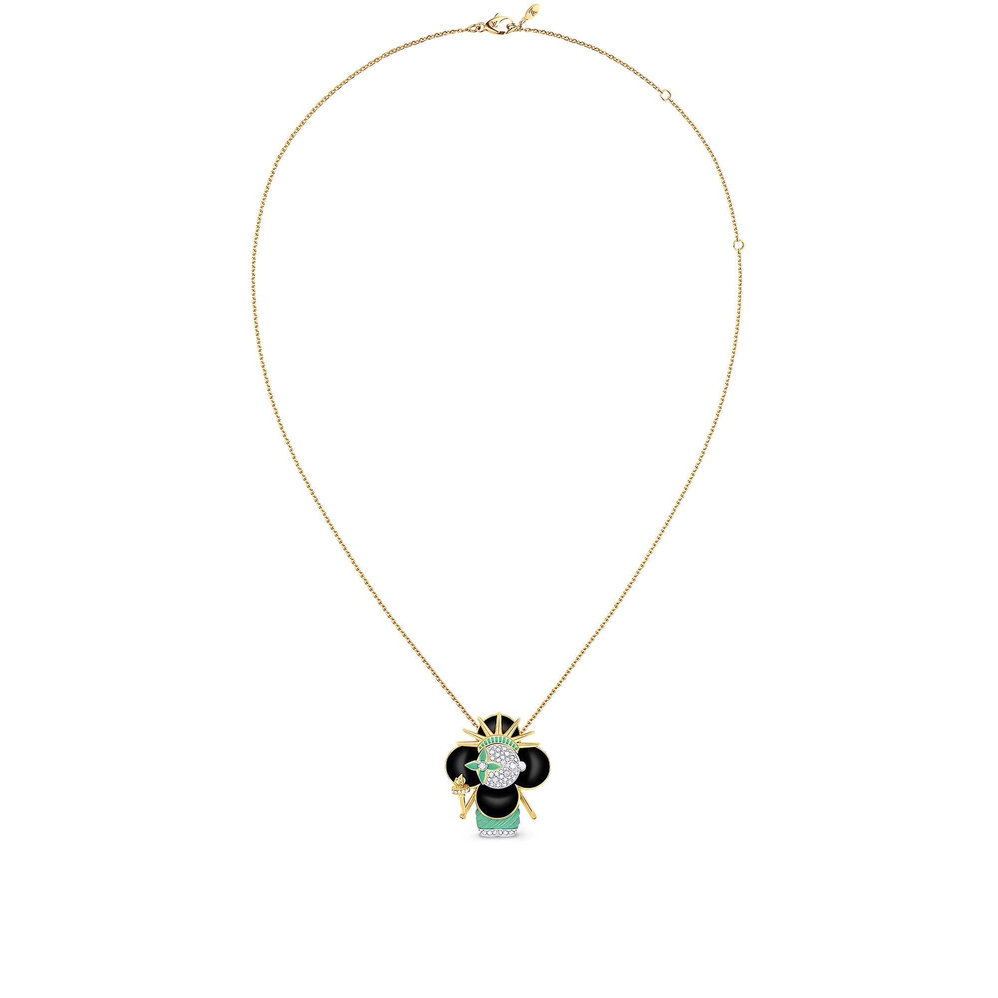 Vivienne Statue Of Liberty, White Gold, Yellow Gold, Lacquer & Diamonds  in Jewellery