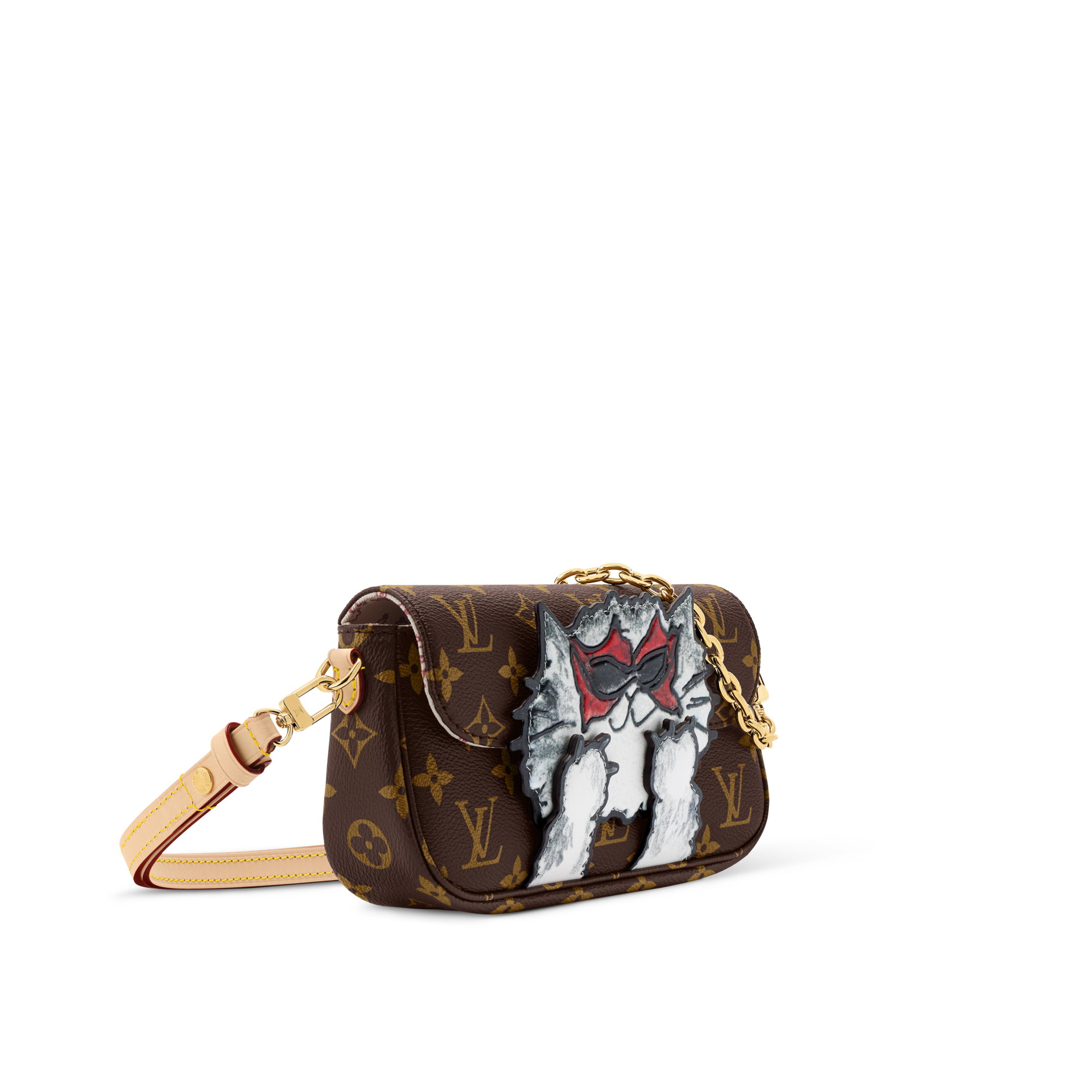 Wallet On Chain Ivy Monogram Canvas in Women