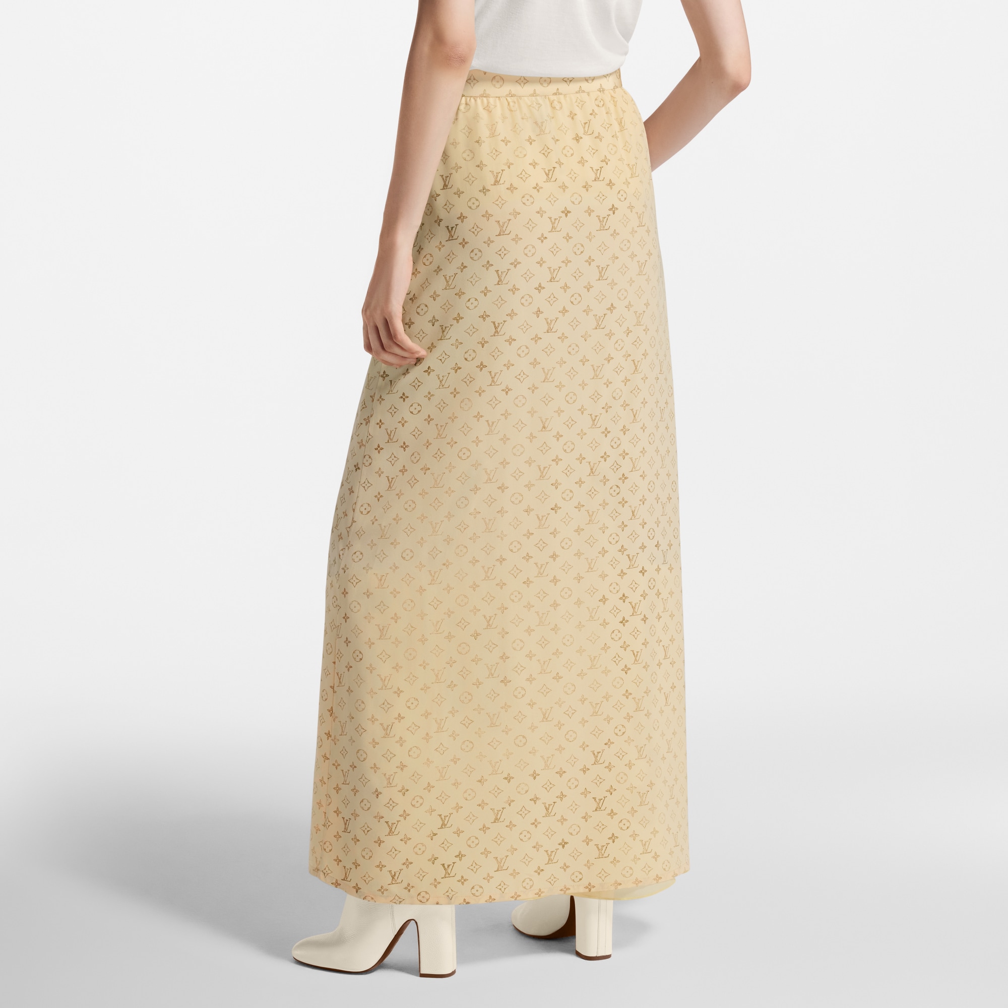 Washed Monogram Maxi Skirt  in Women