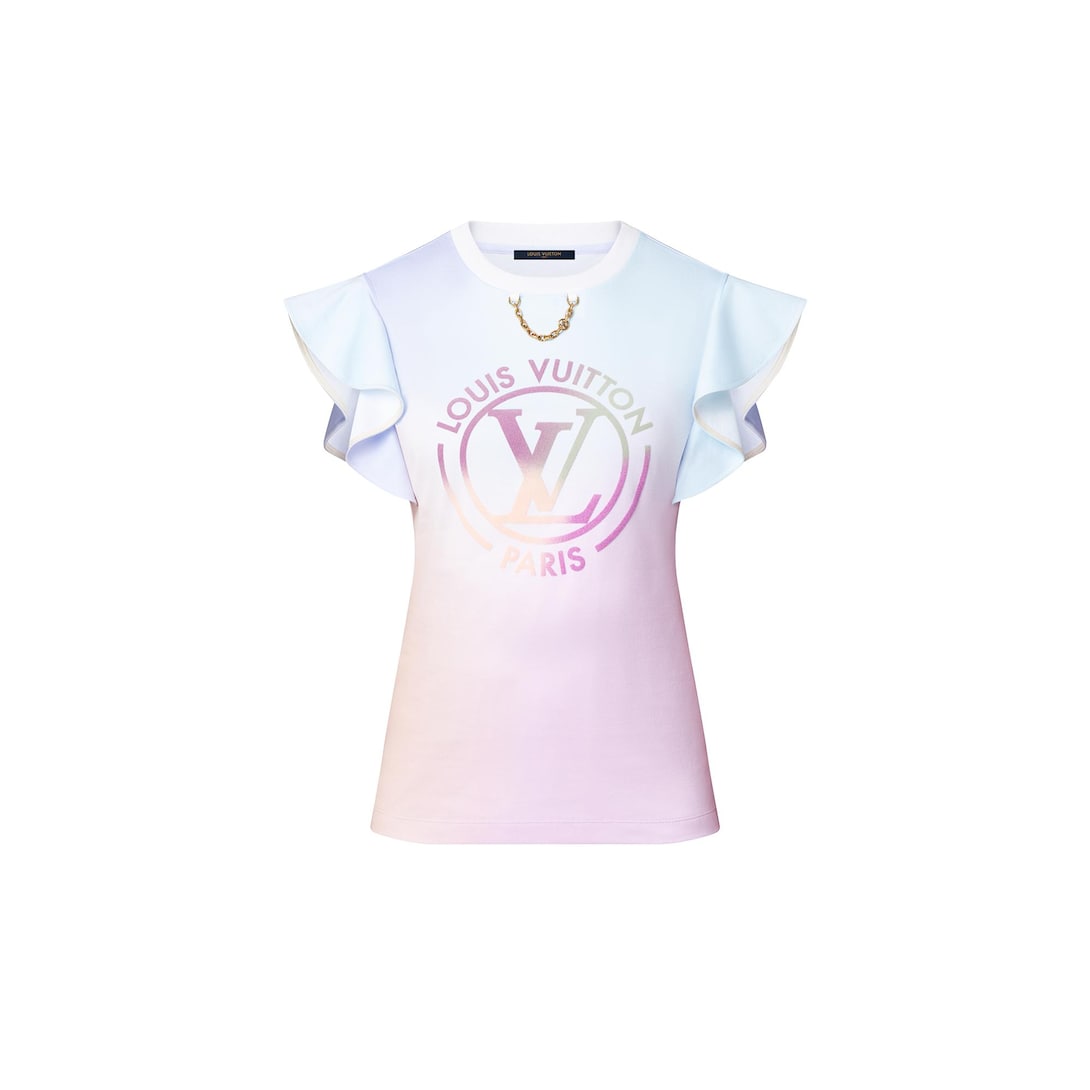 Gradient LV Circle Flounce Sleeve T 