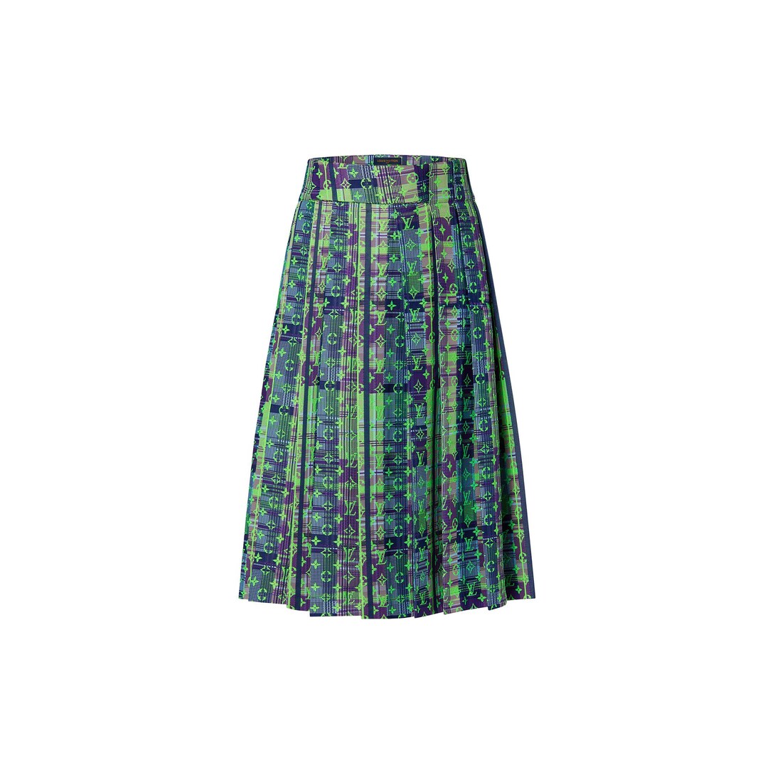 Monogram Neon Check Pleated Skirt - Ready to Wear | LOUIS VUITTON