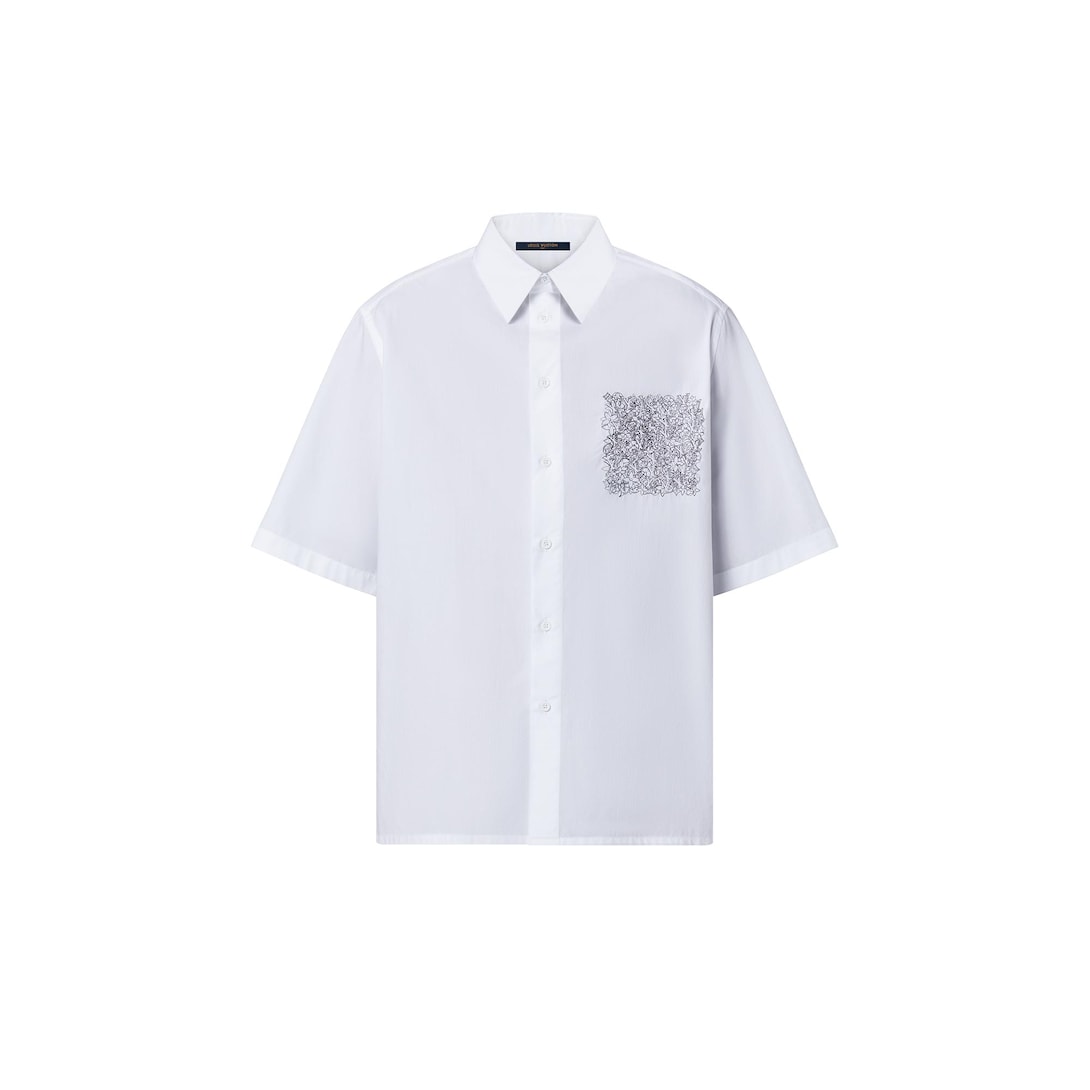 LVSE Placed Embroidery Short-Sleeved 